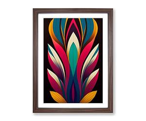 A Surreal Abstract Feather No.1 Framed Print | A2 Walnut Framed Wall Art | Ready to Hang | Surrealist Fantasy Picture | Living Room Bedroom Lounge Office