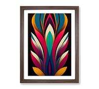 A Surreal Abstract Feather No.1 Framed Print for Living Room Bedroom Home Office Décor, Wall Art Picture Ready to Hang, Walnut A2 Frame (64 x 46 cm)