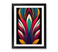 A Surreal Abstract Feather No.1 Framed Print for Living Room Bedroom Home Office Décor, Wall Art Picture Ready to Hang, Black A2 Frame (62 x 45 cm)