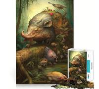 A Surreal Giant Forest Hog Jigsaws for Adults1000 Pieces Indoor Play Precise Connection Family Game Furniture Decor (38x26cm)