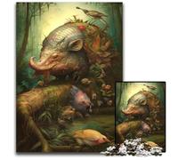 A Surreal Giant Forest Hog Puzzle 1000Pieces Jigsaw Challenging Puzzles Challenging Brain Teaser for Teenagers Family Fun Interactive Game 1000 PCS(38x26cm)