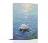 A Swan Glides, Leaving Ripples behind Contemporary Wall Mural - Decorative Hanging Poster Art 20x30inch(50x75cm)
