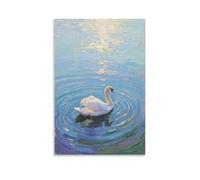 A Swan Glides, Leaving Ripples behind Contemporary Wall Mural - Decorative Hanging Poster Art 20x30inch(50x75cm)