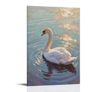A Swan Glides, Leaving Ripples behind Fashionable Wall Decor - Hanging Art Poster And Mural16x24inch(40x60cm)