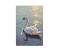 A Swan Glides, Leaving Ripples behind Fashionable Wall Decor - Hanging Art Poster And Mural24x36inch(60x90cm)