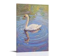A Swan Glides, Leaving Ripples behind Wall Art Mural Modern Decoration Hanging Art Poster 20x30inch(50x75cm)