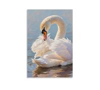 A Swan Preens Its Feathers, Moving Gracefully Stylish Wall Hanging Art - Decorative Poster Mural24x36inch(60x90cm)