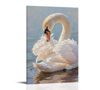 A Swan Preens Its Feathers, Moving Gracefully Stylish Wall Hanging Art - Decorative Poster Mural24x36inch(60x90cm)