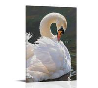 A Swan Preens Its Feathers, Moving Gracefully Wall Art Mural Modern Decoration Hanging Art Poster 24x36inch(60x90cm)