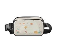 A Sweet Bear Stylish Waist Pack Crossbody Bag for Men Women Waterproof Cross Body Bag Belt Pack with Adjustable Strap for Workout Running Hiking, Aesthetic Fighting Fish, One Size