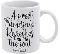 A Sweet Friendship Refreshes The Soul Verses Ceramic Mark Mug Novelty Funny Coffee Mugs 11Oz Gift for Women Men