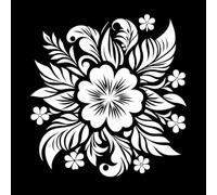 A Symmetrical Flower Fine Carving Decals 67.2x70.1cm Multi Color Selection White