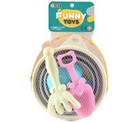 A-SZCXTOP 4 Pcs Foldable Beach Bucket Set Age 3+ for Kids,Collapsible Bucket & Spade & Sand Molds & Rake,Sandbox Toys Sand Tools Set for Boys Grils
