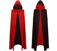 A-SZCXTOP 59" Halloween Vampire Cloak Capes,Unisex Reversible Hooded Vampire Witch Cloak Cape for Christmas Halloween Party Cosplay Costumes,Adult or Children Kids Costume (L)