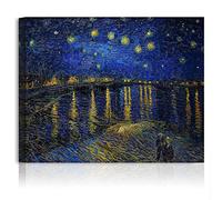 A&T ARTWORK Starry Night Over The Rhône by Vincent Van Gogh. The World Classic Art Reproductions, Giclee Canvas Prints Wall Art for Home Decor,24x30 inches