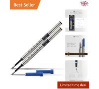 A.T. Selectip Pen Blue Gel Ink Refills - Two Medium Point Rolling Ball Refill