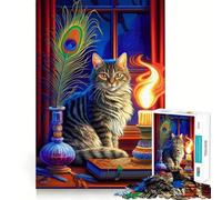 A Tabby Cats Domain 1000 Pieces Puzzles for Adults Strong Memory Quality Print Fun Challenge Night Fun (50x75cm)