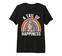 A Tail of Happiness Dachshund Dog Retro Rainbow Premium T-Shirt