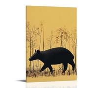 A Tapir Glides Across A Mustard Background, Its Smooth form Like An Ancient Whisper through The Trees. Fashionable Wall Decor - Hanging Art Poster And Mural08x12inch(20x30cm)