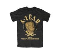 A-Team Hannibal T-Shirt Fun TV Series Movie Mr.T. Hannibal Face Military BW Pilot Black XL