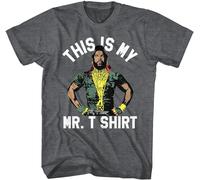 A-Team Mr T Funny Men's T Shirt BA Baracas A-Team Bling Chains Camo Charcoal Darkgrey