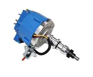 A-Team Performance HEI Distributor Ignition Coil Straight Six 240 & 300 Engines - 65K Spark & One-Wire Installation - Billet Aluminum Housing & Blue Cap - Compatible with Ford F100-F250 & E100-E150