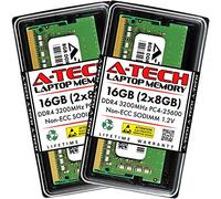 A-Tech 16GB (2x8GB) DDR4 3200MHz SODIMM PC4-25600 Non-ECC Unbuffered CL22 1.2V 260-Pin SO-DIMM Laptop Notebook Computer RAM Memory Upgrade Kit