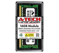 A-Tech 16GB Module 2666Mhz PC4-21300 260-Pin So-Dimm DDR4 1.2v Non ECC 2rx8 Laptop & Notebook Computer Memory Ram Stick (AT16G1D4S2666ND8N12V)