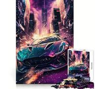 A Technicolor Dream Car 1000 Piece Jigsaws for Adults Puzzle Brain Calisthen Clear Color Hard Challenge Furniture Decor (38x26cm)