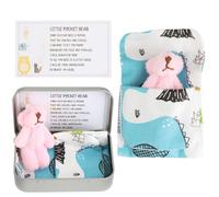 A Teddy Bear Hug in a Tin Box, Mini Plush Pocket Hug Love Token Fluffie Stuffies Bear Plush Toy Small Cute Doll Tiny Teddy Fun Positive Gift for Graduation Birthday Friend Children Women (Pink)