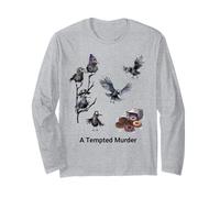 A Tempted Murder of Crows with Donuts funny pun design Long Sleeve T-Shirt