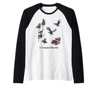 A Tempted Murder of Crows with Donuts funny pun design Raglan Baseball Tee