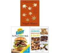 A Thousand Feasts, Super Easy One Pound Family Meals & Crazy For Cookies Brownies & Bars 3 Books Collection Set
