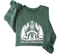 A Thrill Of Hope The Weary World Rejoices Sweatshirt Hoodie Christian Christmas Sweatshirts For Women Men