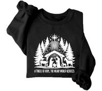 A Thrill Of Hope The Weary World Rejoices Sweatshirt Hoodie Christian Christmas Sweatshirts For Women Men