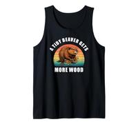 A Tidy Beaver Gets More Wood. Fun Retro Sunset Castor Tank Top