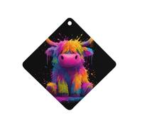 A Tie-dye Style Highland Cow Car Aromatherapy Tablets