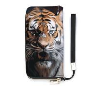 A Tiger in A Cage Long Wallet Slim PU Leather Wallets for Men Women Minimalist Wallet with Card Slots, white, 20x10.5cm