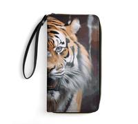 A Tiger in A Cage Long Wallet Slim PU Leather Wallets for Men Women Minimalist Wallet with Card Slots, white, 19.7x10.5cm