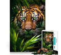 A Tiger in Jungle Jigsaw Puzzles for Adults 1000 Pieces Think Smart Smooth Joint Home Activity Christmas Surprise (38x52cm)