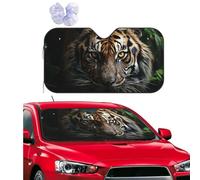 A Tiger in The Dark Windshield Sun Shade for Car Personalized Window Sunshades Foldable Sun Heat Uv Rays Visor Protector to Keep Your Vehicle Cool for Universal Cars SUV Truck 55x29.9 Inch