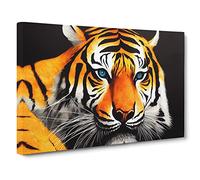 A Tiger Portrait Vol.3 Canvas Print | Gallery Wrapped 30mm Frame Wall Art | 30x20 inches | Ready to Hang | Contemporary Animals Picture | Living Room Bedroom Lounge Office