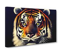 A Tiger Portrait Vol.4 Canvas Print | Gallery Wrapped 30mm Frame Wall Art | 30x20 inches | Ready to Hang | Contemporary Animals Picture | Living Room Bedroom Lounge Office