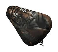 A Tiger Waterproof Bike Seat Cushion with Drawstring for Women Men Soft Padded Bicycle Seat Cover for Comfort Wide Road Bike Saddles Universal Fit for Mountain Exercise