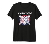 A Tiger with Crossed Baseball Bats South Korea Pride Premium T-Shirt