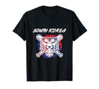 A Tiger with Crossed Baseball Bats South Korea Pride T-Shirt