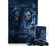 A Tiger With Yellow Eyes Jigsaw for Teenagers1000 Pieces Calm Game Bright Color Fun Challenge Christmas Surprise (38x52cm)