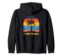 A Time To Chill Retro Sunset for Holiday Travellers Zip Hoodie