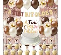 A Tini Bit Older Birthday Decorations, Glitter A Tiny Bit Older Banner Balloons Cake Toppers Rose Gold Fringe Curtain for Girls Women Martini Bar Birthday Bachelorette Bridal Shower Party Supplies