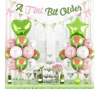 A Tini Bit Older Birthday Decorations Glitter Pink Green Balloon Set Star Heart Foil Balloons Martini Glasses Bunting Banner Garland Cocktail Night Bar Bachelorette Bridal Shower Party for Girls Women